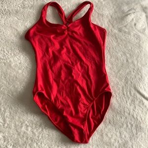Red strappy sodanca leotard